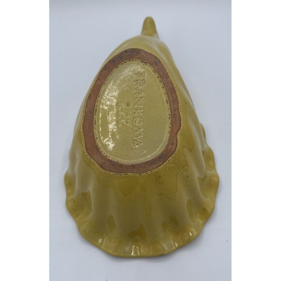 Vintage Frankoma Cornucopia Pottery Desert Gold/Buttercup Glazed Dish 12" #222 - Picture 13 of 14